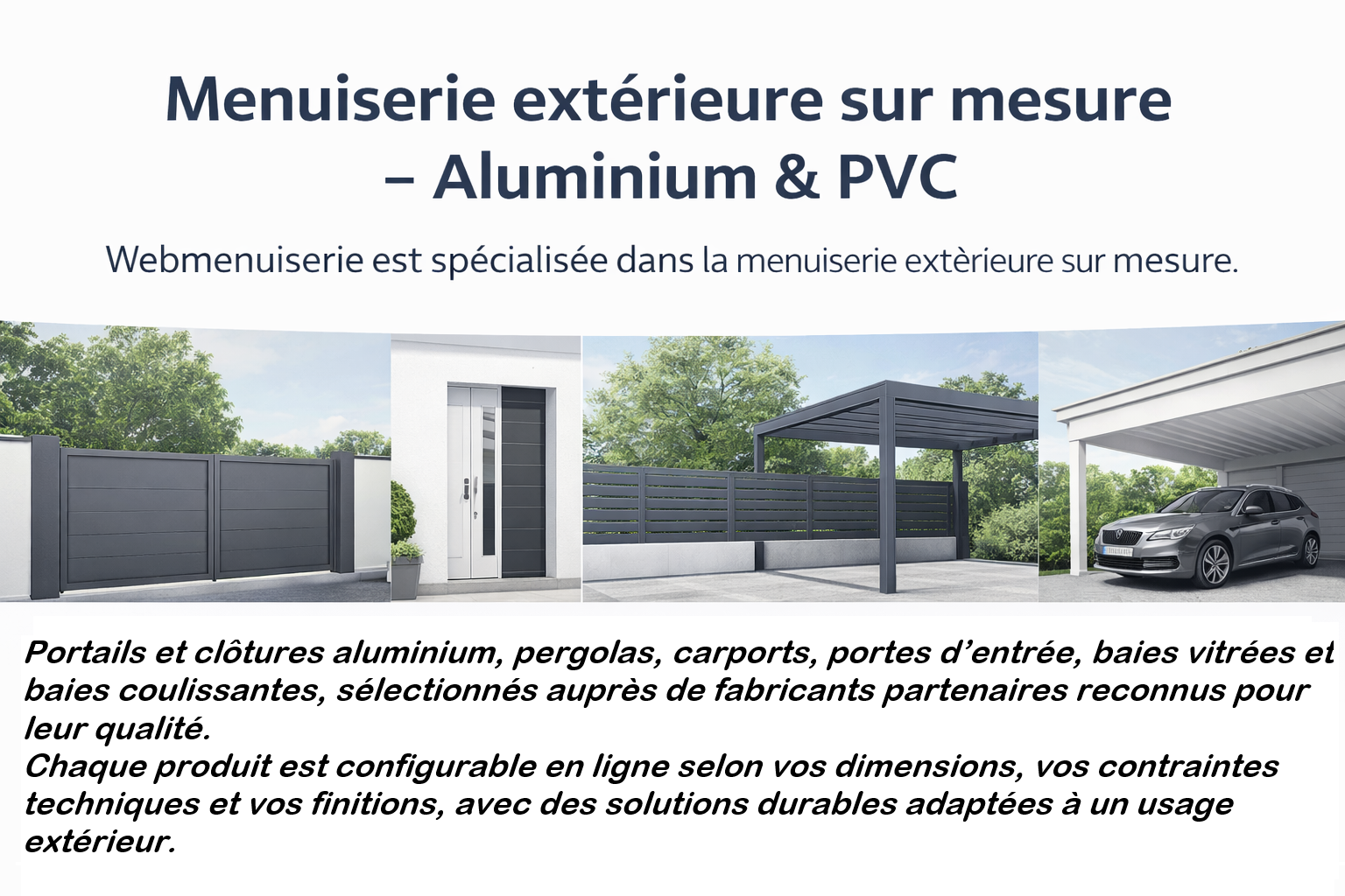 Menuiserie extérieure sur mesure en aluminium et PVC